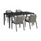 Armen Living Aileen Outdoor Patio 5-Piece Dining Table Set in Aluminum and Wicker with Gray Cushions 840254333345 - alternate 1